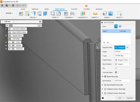 fusion 360 sheet metal rules|fusion 360 sheet metal hem.